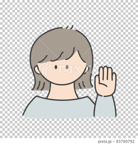 挙手_女の子1(カラーバージョン) 挙手_女の子1(カラーバージョン) 83780792