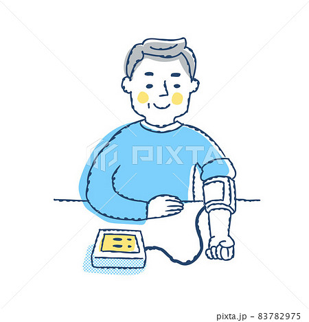 血圧を測る男性 83782975