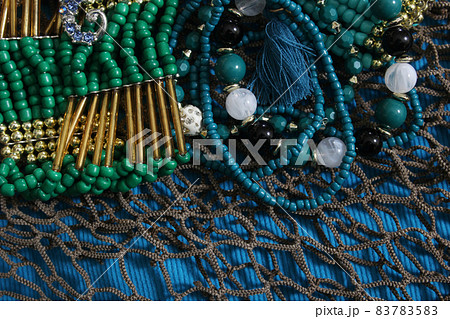 Mermaid Fashion With Jewelry and Fishing Net Close up 83783583