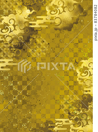 市松模様柄の金の背景素材 83784082