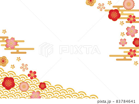 和柄花模様の背景素材 83784641