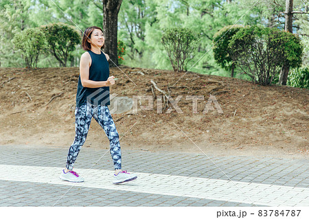 ウォーキングする女性 83784787