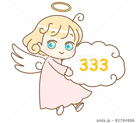 天使とエンジェルナンバー 333 左向き ピンク 天使とエンジェルナンバー 333 左向き ピンク 83784886