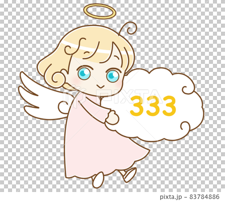 天使とエンジェルナンバー 333 左向き ピンク 天使とエンジェルナンバー 333 左向き ピンク 83784886