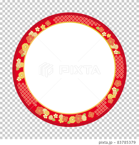 Japanese pattern circle frame 83785379