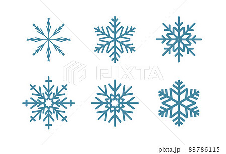 美しい雪の結晶のセット。クリスマスの素材。 83786115