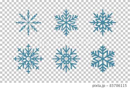 美しい雪の結晶のセット。クリスマスの素材。 83786115