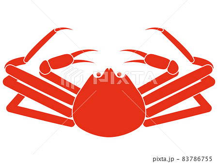 ズワイガニのシルエットアイコン 赤 ズワイガニのシルエットアイコン 赤 83786755