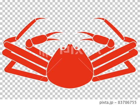 ズワイガニのシルエットアイコン 赤 ズワイガニのシルエットアイコン 赤 83786755