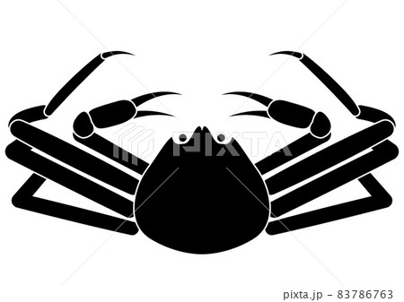 ズワイガニのシルエットアイコン　黒 83786763