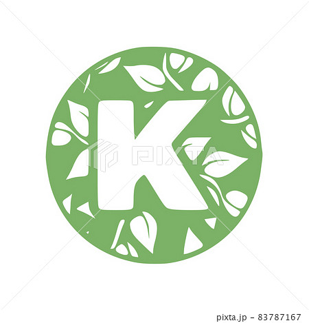 Letter k natural hand drawn monogram initials 83787167
