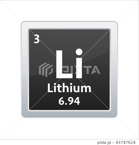 lithium symbol. Chemical element of the periodic table. Vector stock illustration. 83787628