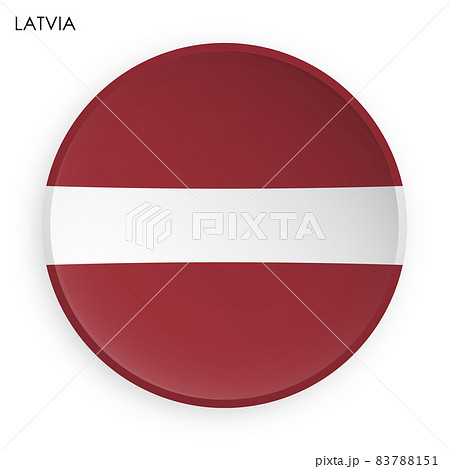LATVIA flag icon in modern neomorphism style. Button for mobile application or web. Vector on white background