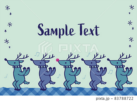 トナカイのクリスマスフレーム ブルー 83788722