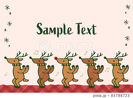 トナカイのクリスマスフレーム クリスマスカラー トナカイのクリスマスフレーム クリスマスカラー 83788723