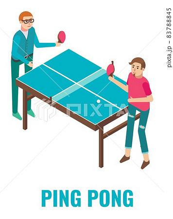 Table tennis sport two man playing ping pong game Vector Image