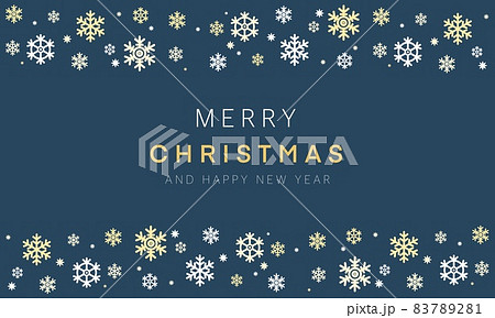 シンプルで可愛いモダンなクリスマスハッピーホリデー背景壁紙素材 雪の結晶 青 のイラスト素材 7281