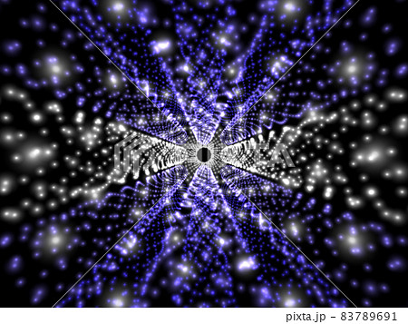 シンギュラリティ。サイバー空間を突き進む光。3Dレンダリング。 83789691