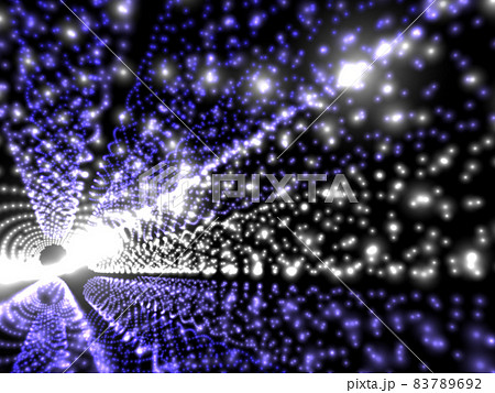 シンギュラリティ。サイバー空間を突き進む光。3Dレンダリング。 83789692