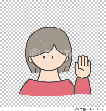 挙手_女の子 挙手_女の子 83791417