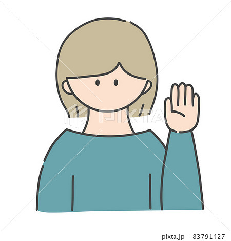 挙手_女の子 挙手_女の子 83791427