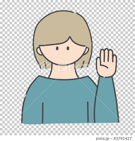挙手_女の子 挙手_女の子 83791427