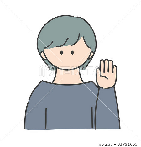 挙手_女の子 挙手_女の子 83791605