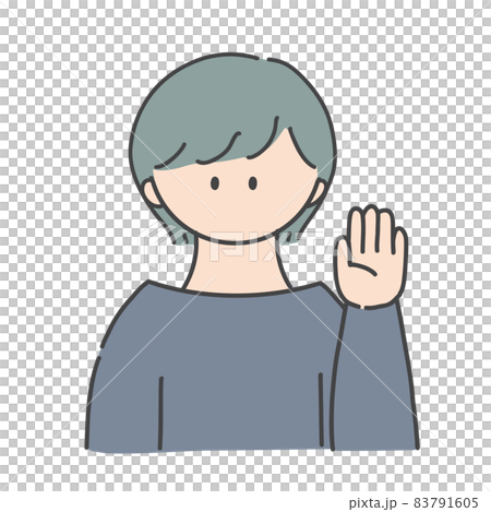 挙手_女の子 挙手_女の子 83791605