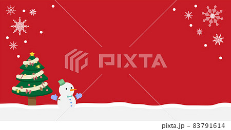 クリスマスの広告バナーデザイン628*1200 雪だるまとクリスマスツリー ベクター クリスマスの広告バナーデザイン628*1200 雪だるまとクリスマスツリー ベクター 83791614