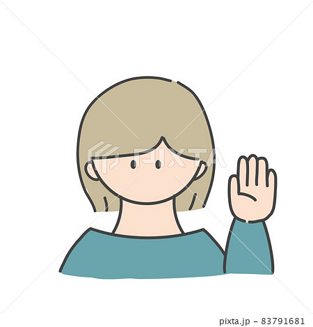 挙手_女の子 挙手_女の子 83791681