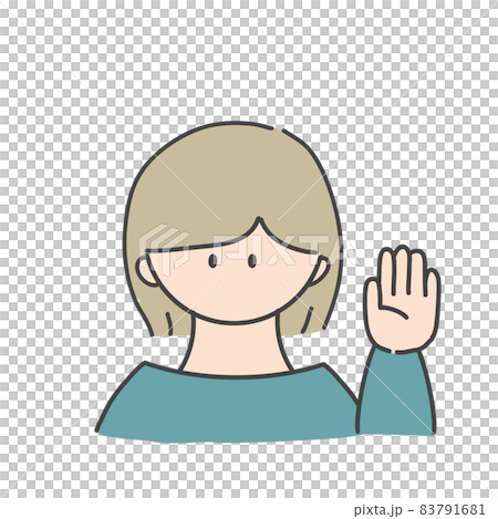 挙手_女の子 挙手_女の子 83791681