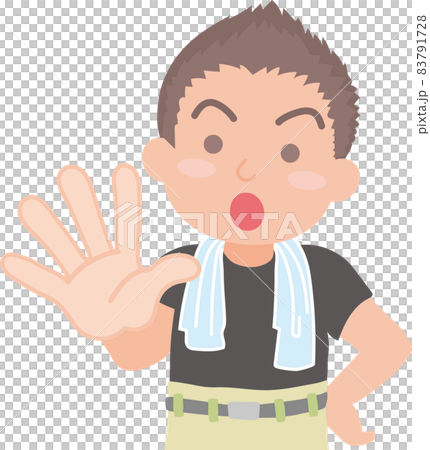 大工さん_手のひらで静止する 83791728