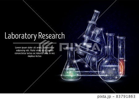 Laboratory Research Vector Polygonal Art Style のイラスト素材