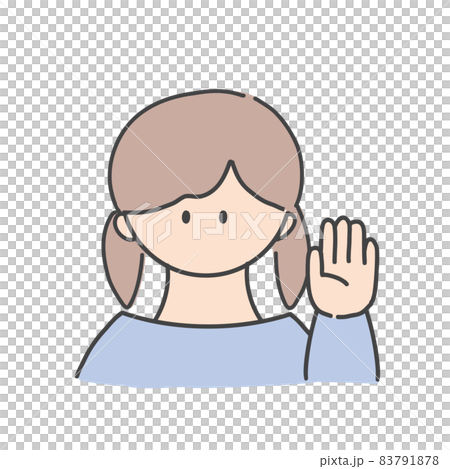 挙手_女の子 挙手_女の子 83791878