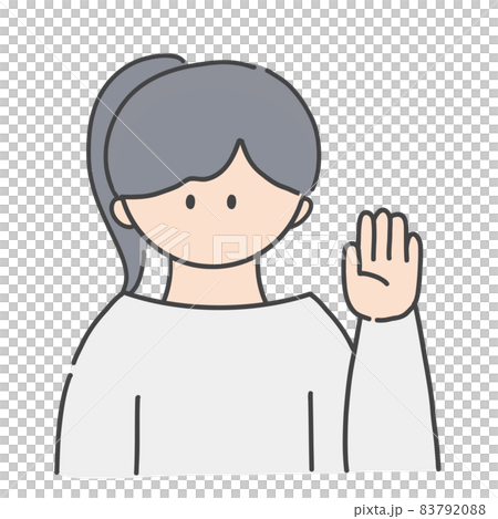 挙手_女の子 挙手_女の子 83792088