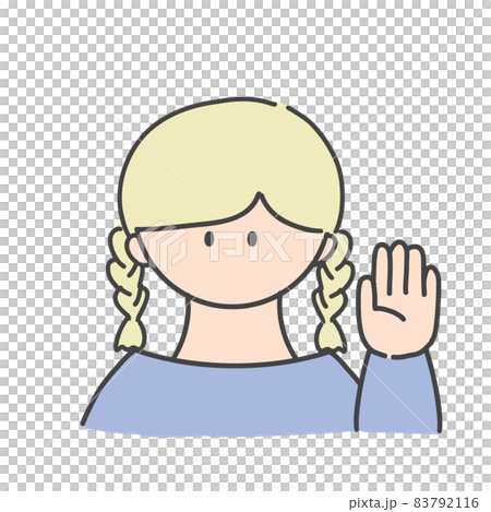 挙手_女の子1(カラーバージョン) 挙手_女の子1(カラーバージョン) 83792116