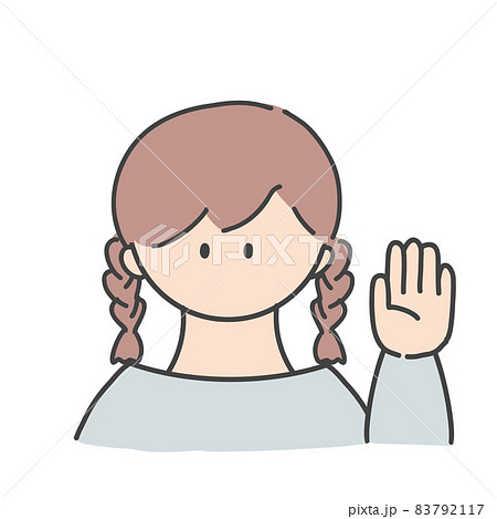 挙手_女の子1(カラーバージョン) 挙手_女の子1(カラーバージョン) 83792117