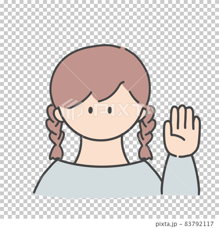 挙手_女の子1(カラーバージョン) 挙手_女の子1(カラーバージョン) 83792117