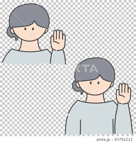 挙手_女の子 挙手_女の子 83792222