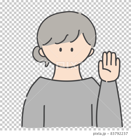 挙手_女の子 挙手_女の子 83792237