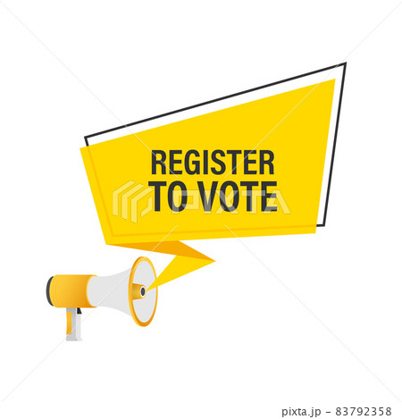 Megaphone with Register to vote. Vector illustration Megaphone with Register to vote. Vector illustration 83792358