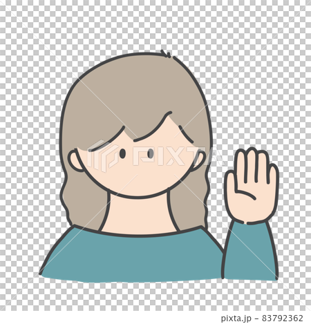 挙手_女の子1(カラーバージョン) 挙手_女の子1(カラーバージョン) 83792362