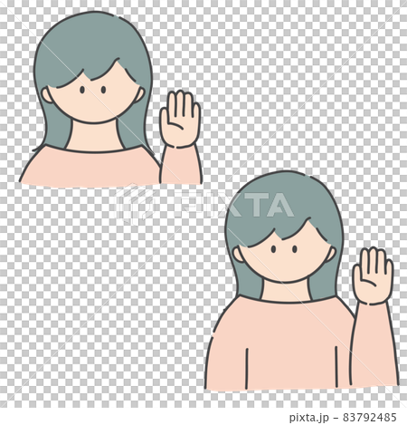 Raised hand_girl Raised hand_girl 83792485
