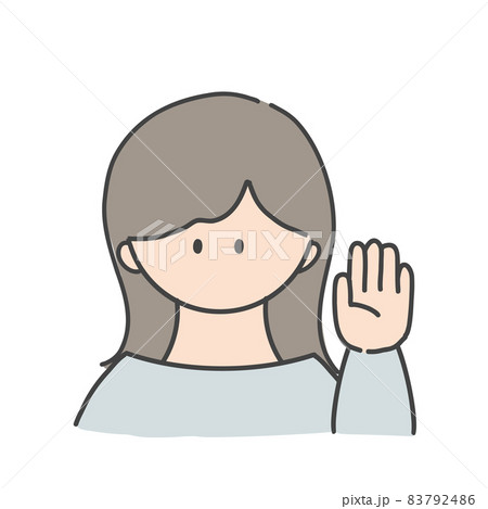 挙手_女の子 挙手_女の子 83792486