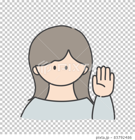 挙手_女の子 挙手_女の子 83792486