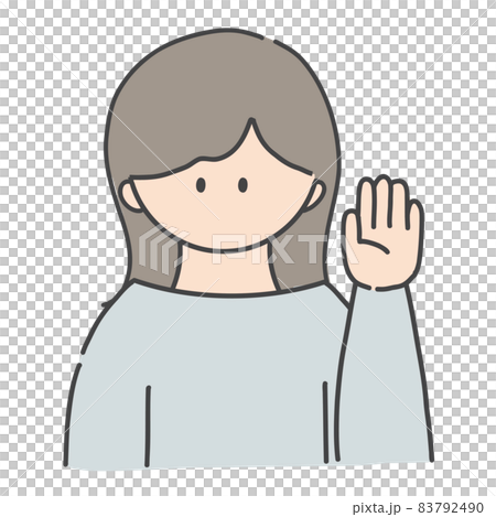 挙手_女の子 挙手_女の子 83792490