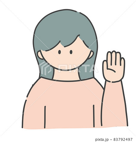 挙手_女の子 挙手_女の子 83792497