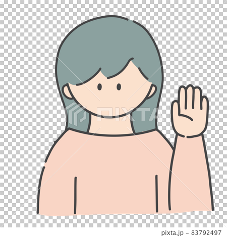 挙手_女の子 挙手_女の子 83792497