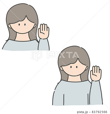 挙手_女の子 挙手_女の子 83792566