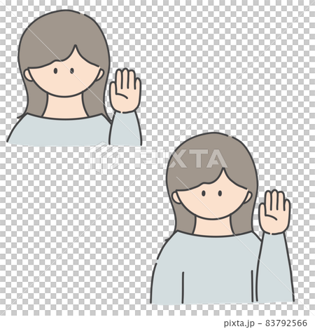 挙手_女の子 挙手_女の子 83792566